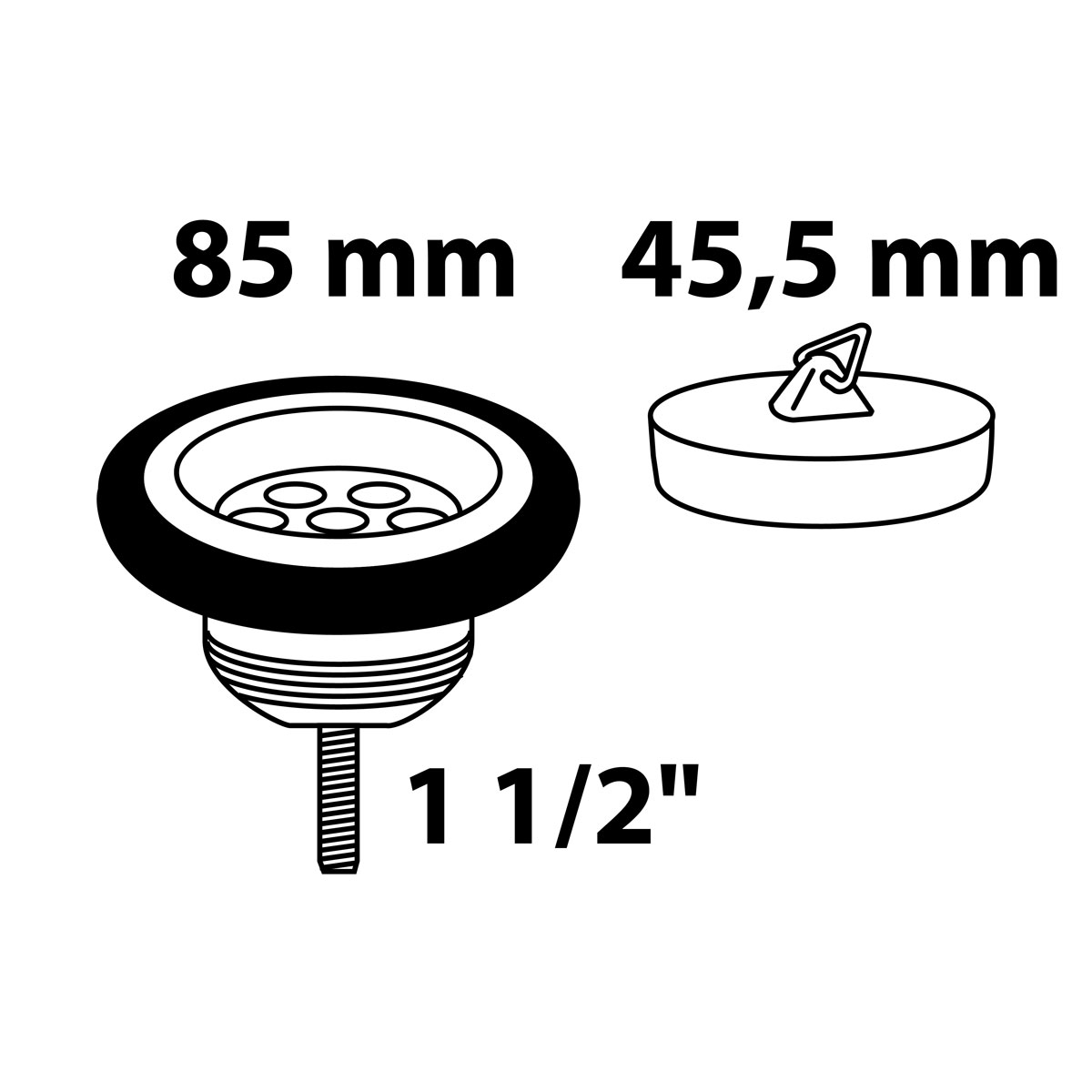 Kirchhoff Ablaufventil ECO-SAVE KS 1 1/2" AG x Durchmesser 85 mm mit Ventilstopfen Durchmesser 45,5 mm Bild 2