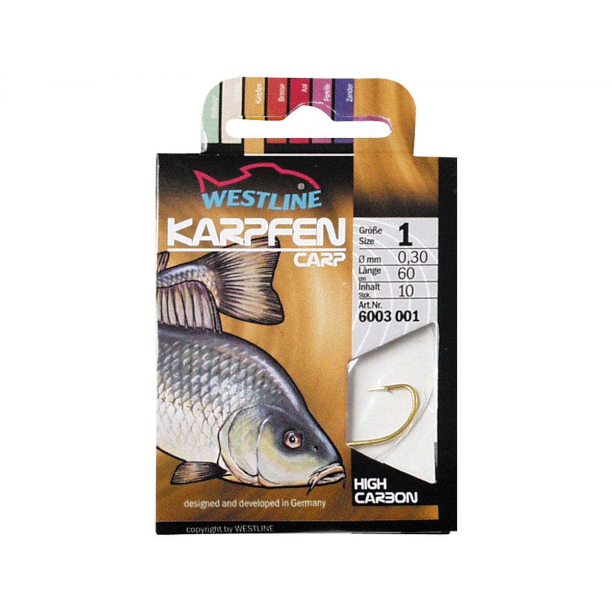 westline Karpfenhaken geb Größe 4