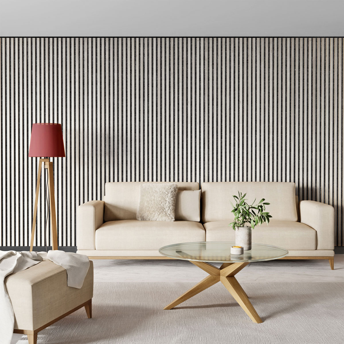 Specht Ambiente Akustikpaneel, Eiche weiß, 250x30x1,1 cm Bild 2