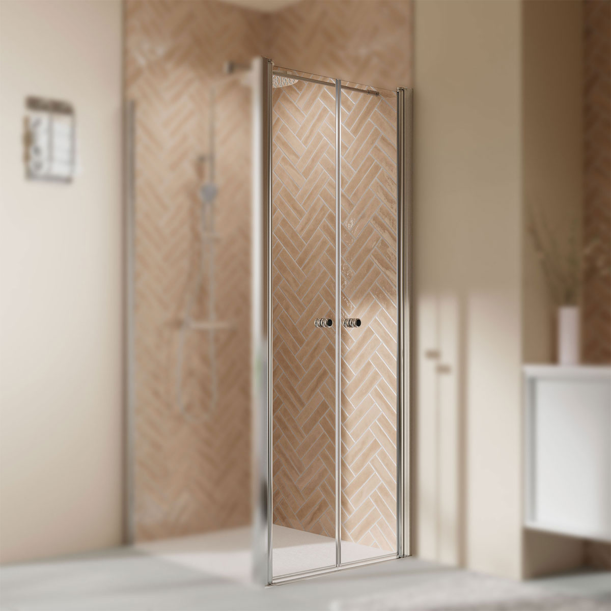 Breuer  QUICK72 Elana 2.0 Pendeltür für Seitenwand Alu silber matt Klarglas 1000 mm Bild 4