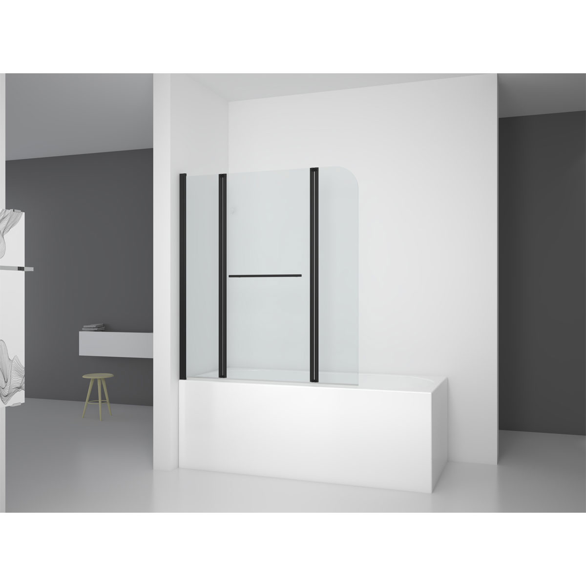 Aurlane Badewannenfaltwand Black Spririt 3 125 x 140 cm Bild 7