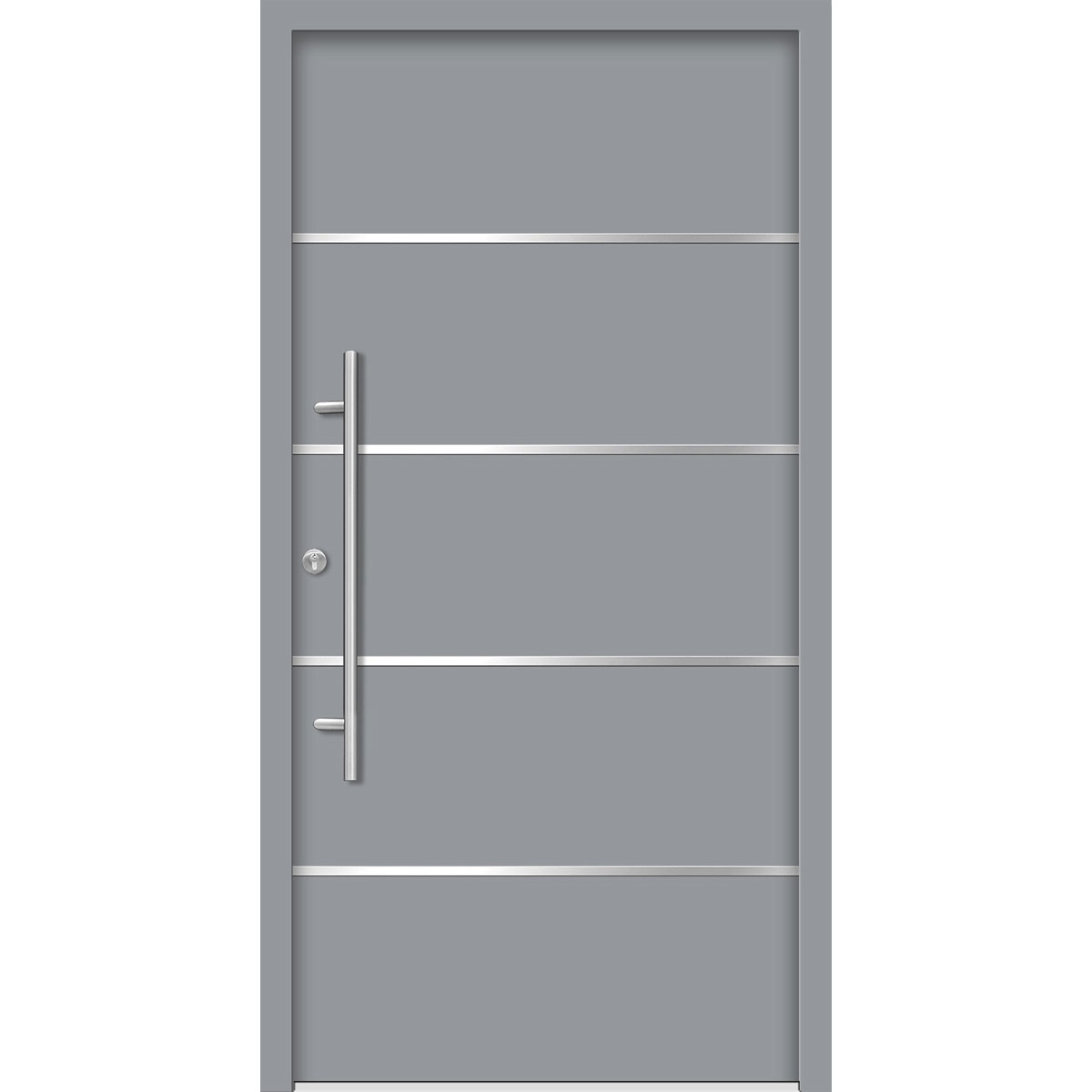SplenDoor  Premium-Haustür Passivedoor Visby RC2 energiesparend einbruchsicher grau 100 x 210 cm links Bild 1