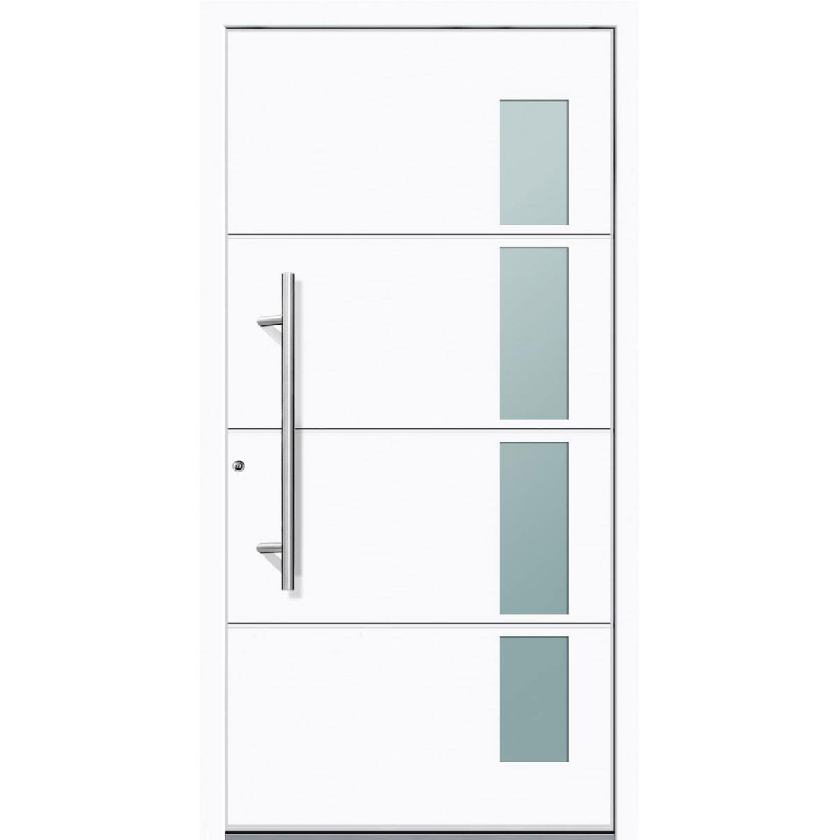 Aluminium Sicherheits-Haustür Prato Superior 60 mm weiß 110 x 210 cm Anschlag links inkl Griffset Bild 1