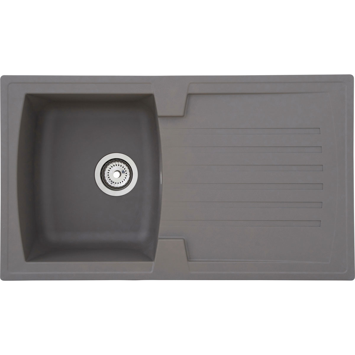 Respekta Spüle grau 86 cm Mineralit 1 Becken 1 Abtropffläche