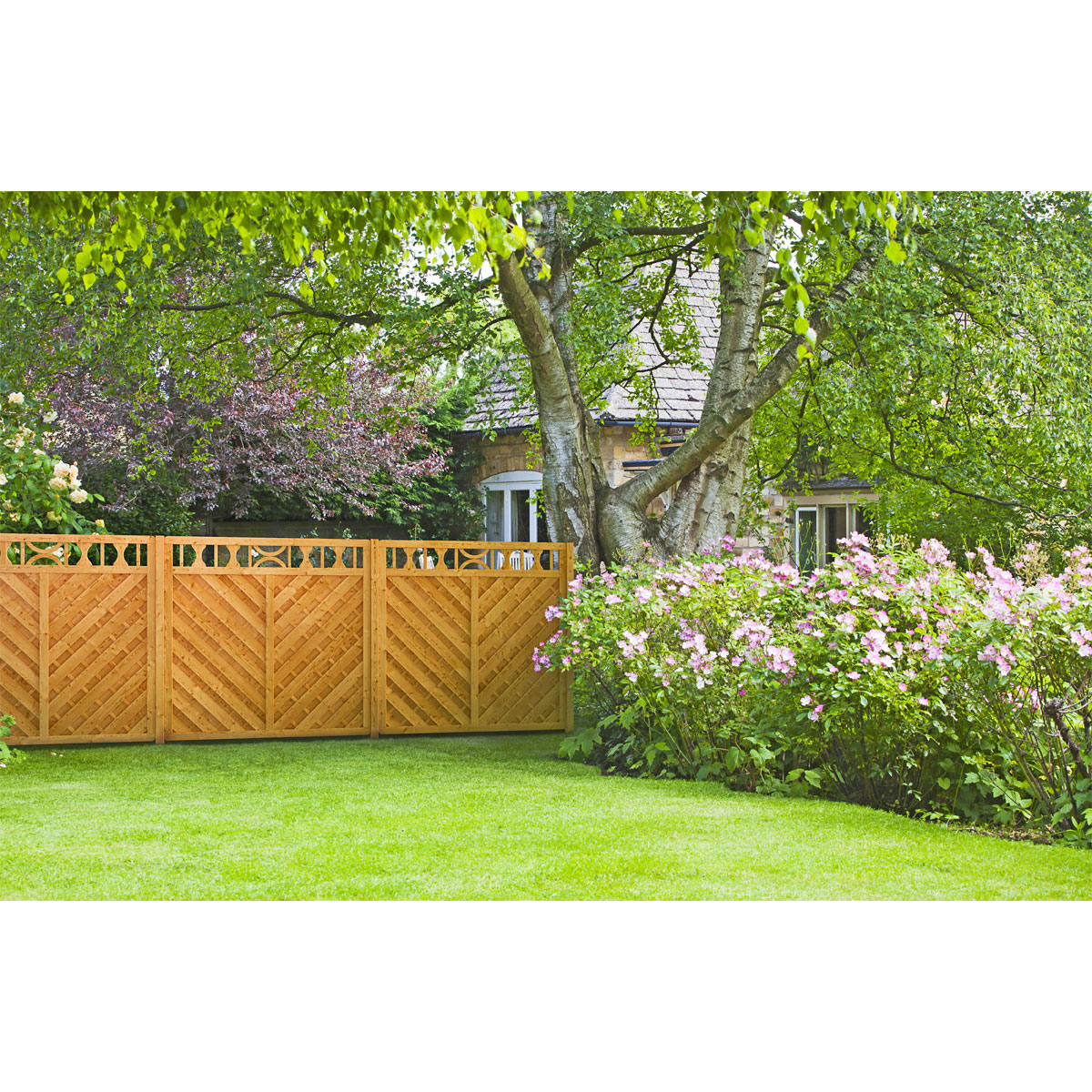 Zaunteil Ornament geölt 180 x 180 cm Bild 4