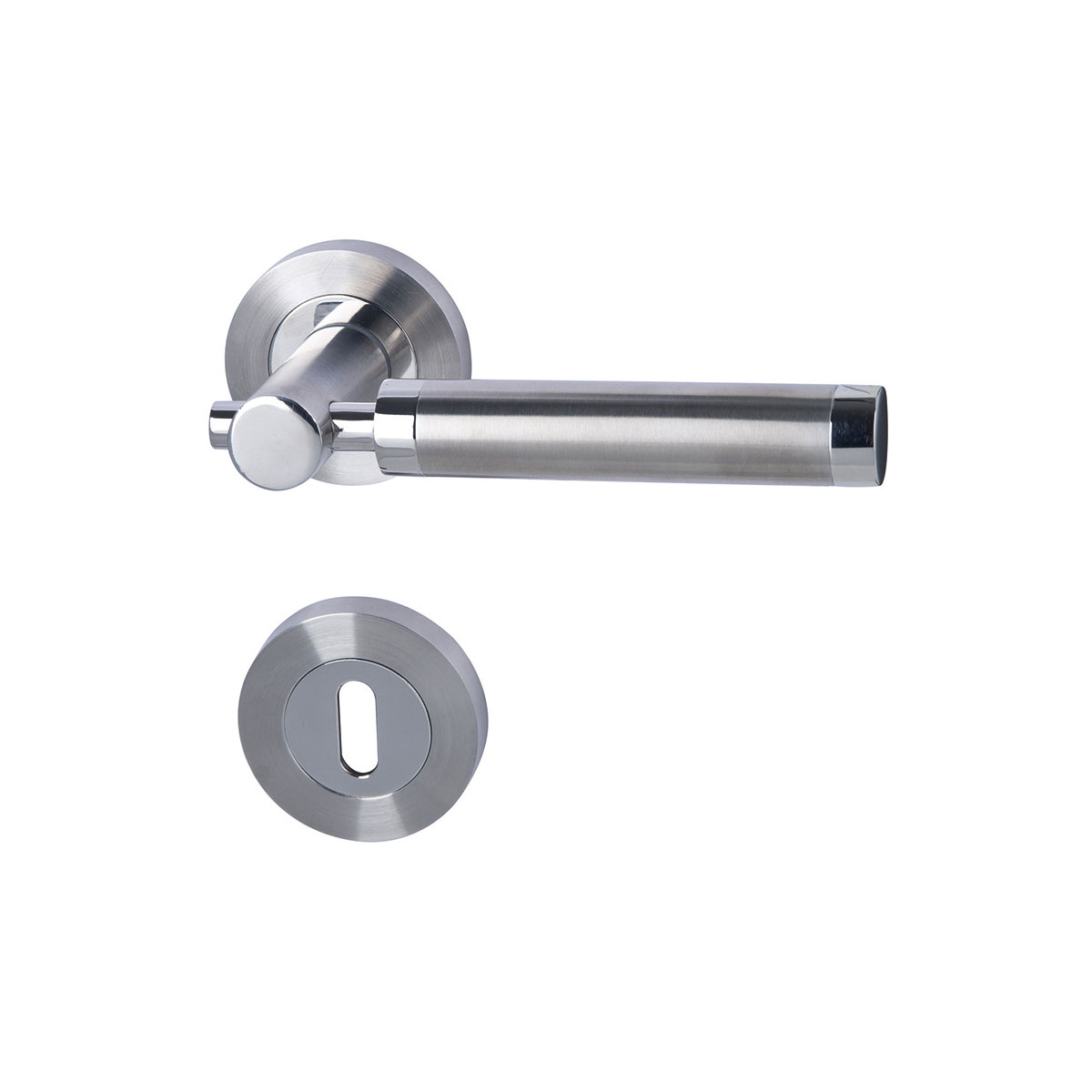 Alpertec Rosettengarnitur Solid 3-R Edelstahl poliert/satiniert BB