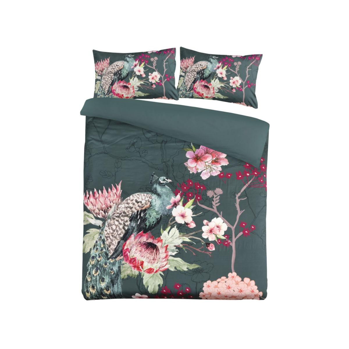 Bettwäsche Blossom 125-FR Multi / Grün 140cm x 200cm / 65cm x 65cm Bild 2