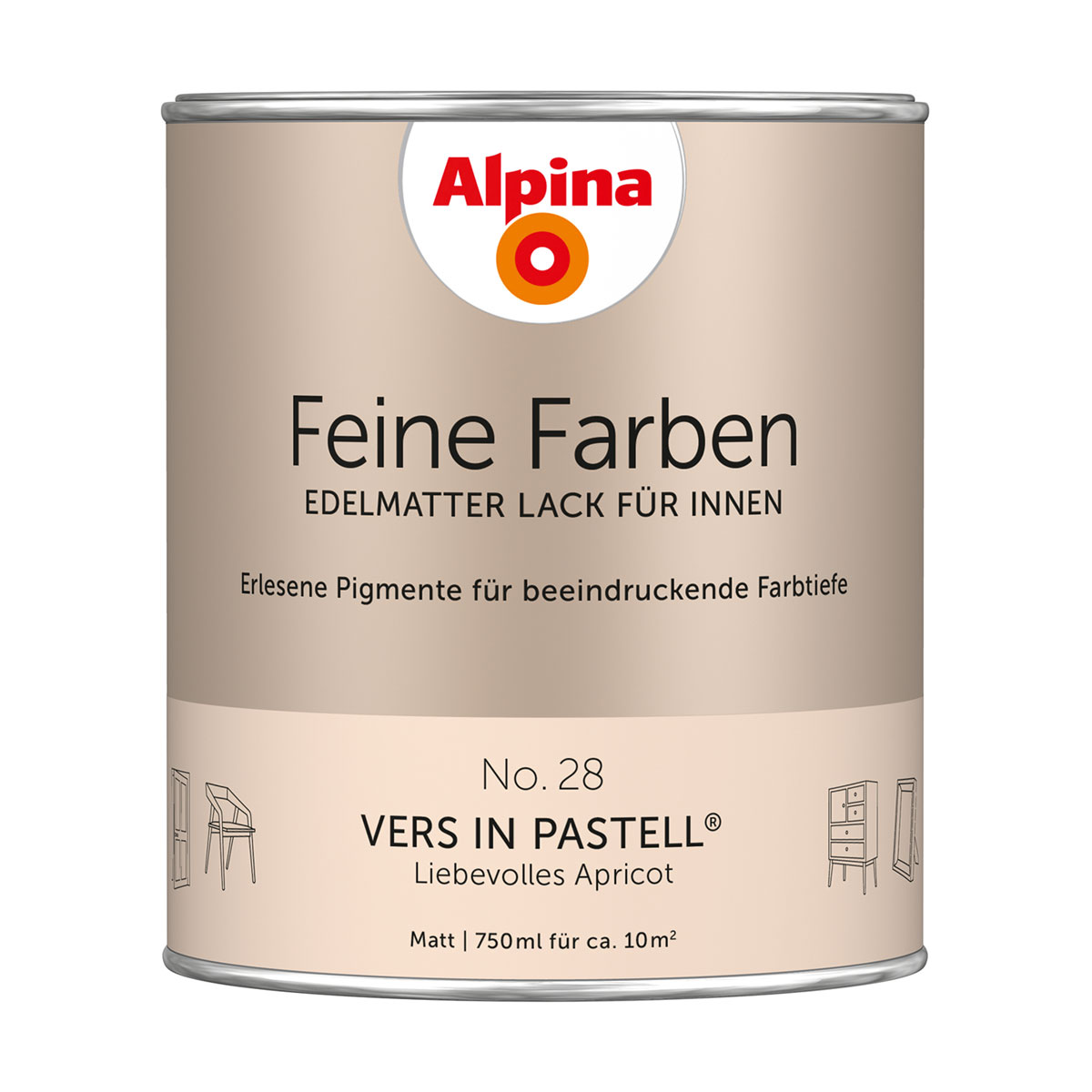 Alpina  Buntlack Feine Farben Lack No 28 Vers in Pastell edelmatt 750ml