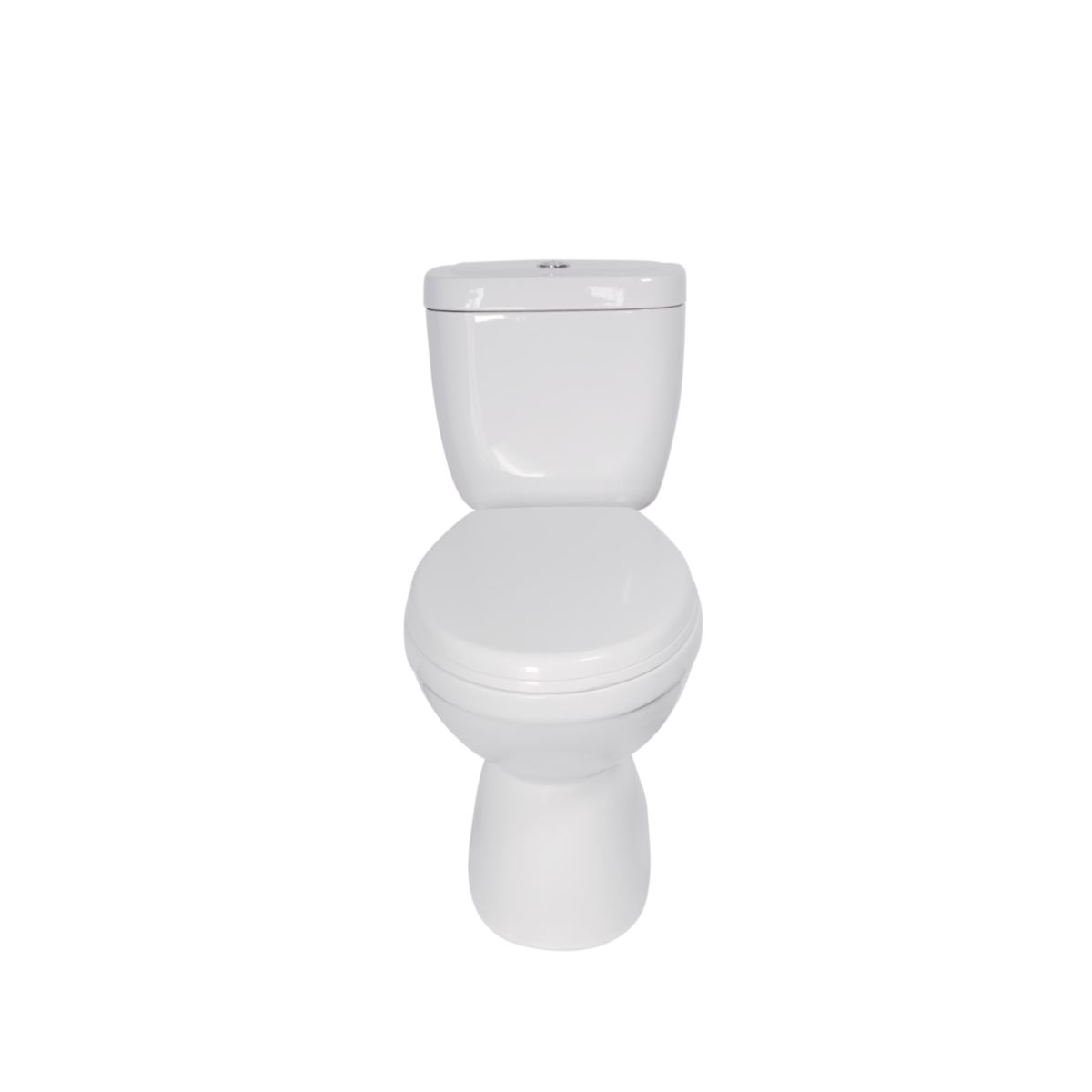 sanicomfort Stand-WC Kombination Abgang waagerecht, inklusive WC-Sitz, Tiefspüler weiß, spülrandlos