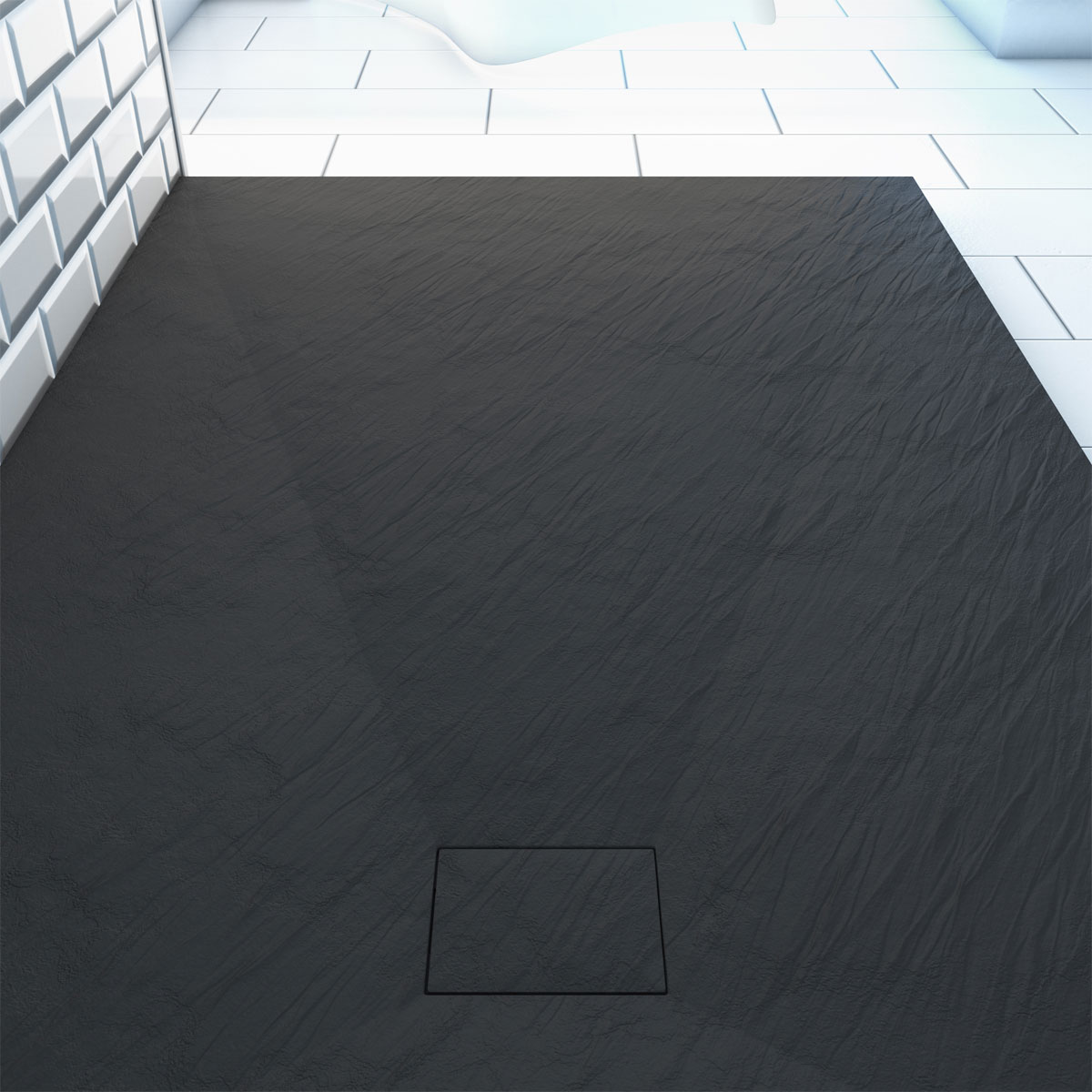 Aurlane Duschtasse Stone SMC schwarz 140 x 90 cm Bild 3