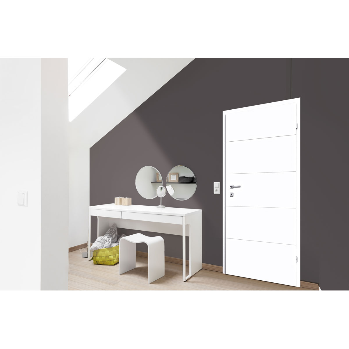 Zimmertür Sylt DIN L weiß 73,5 x 198,5 cm Bild 3