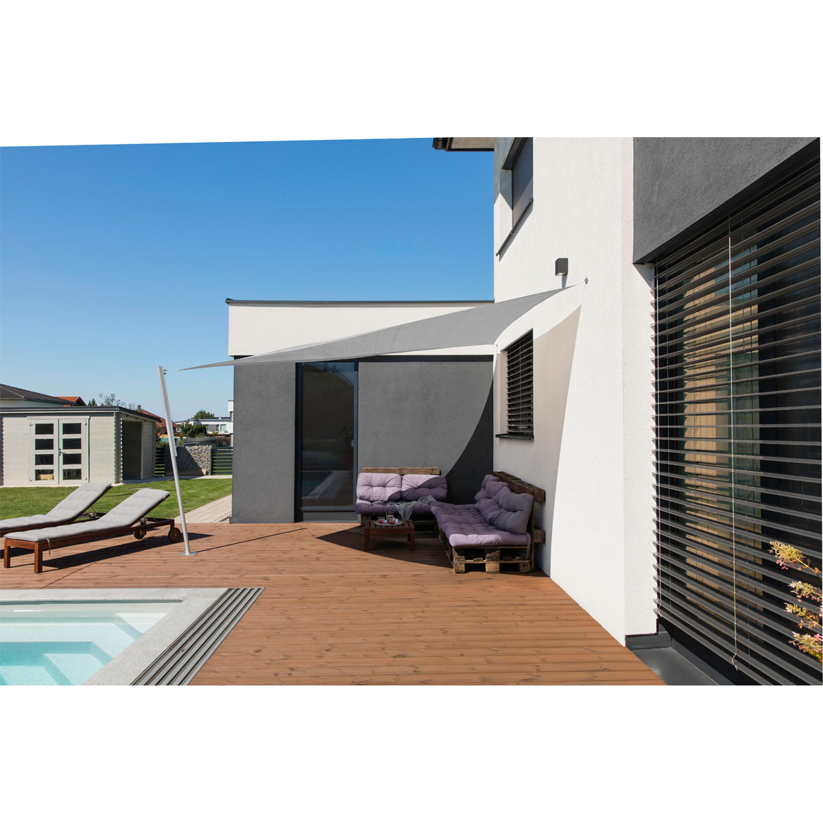 Dreieck-Segel Capri 5 x 5 x 5 m grau Bild 2