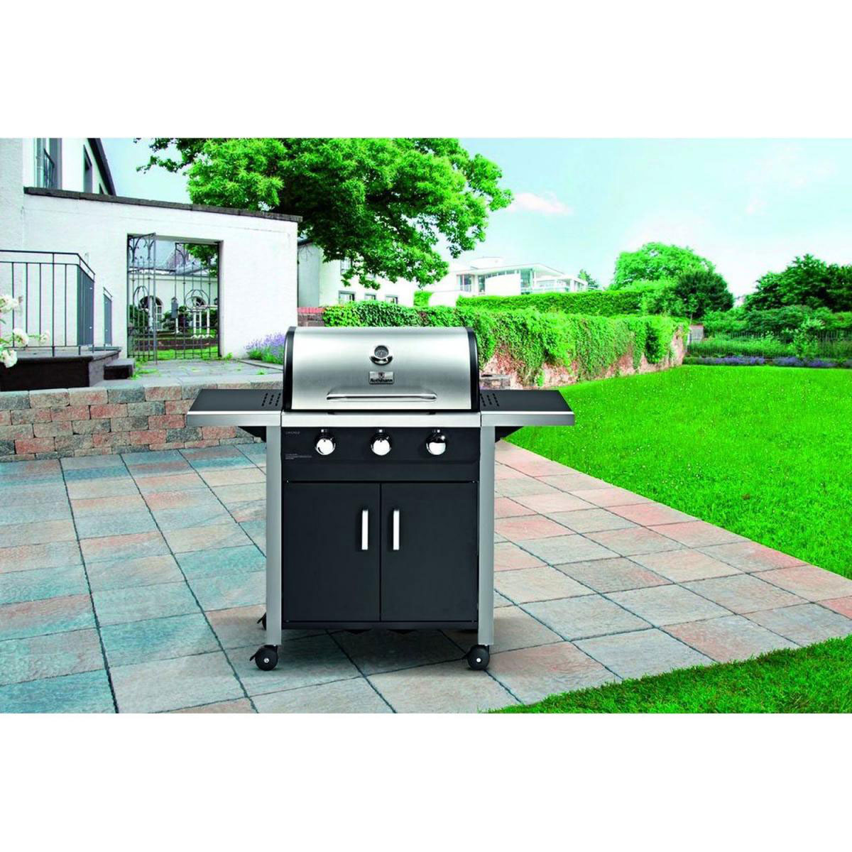 Rothmann Gasgrillwagen Ottawa 3 Brenner je 3,2 kW gusseisernes Grillrost Bild 3