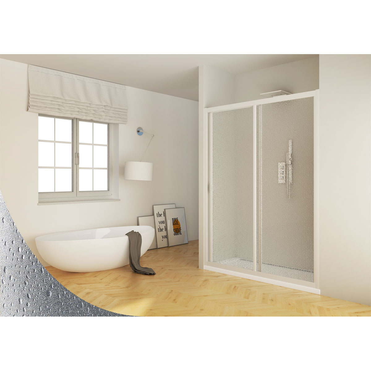 FORTE Nischendusche „Maestro“ Schiebesystem aus Acrylglas 110 - 120 cm Bild 2