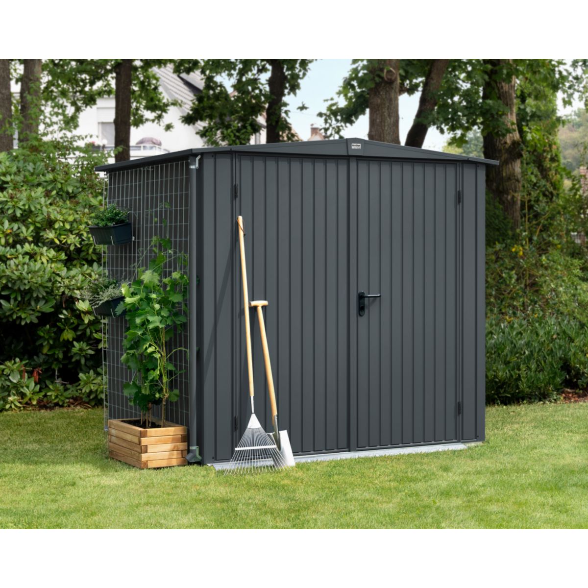 EcoStar  Gerätehaus Trend-STyp 2RAL7016 2 flg