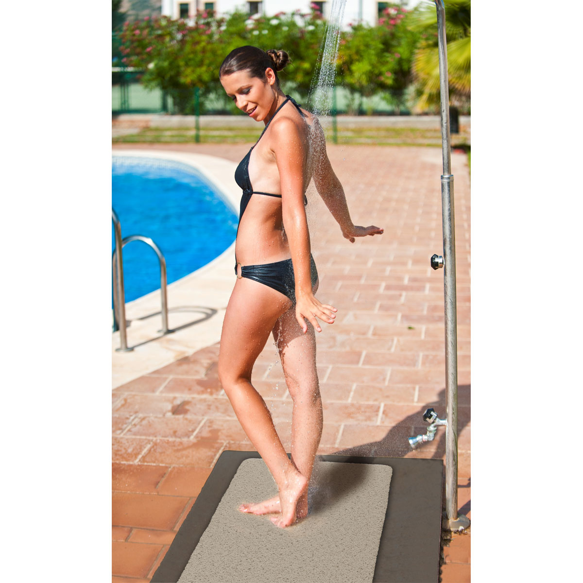 Wenko  Badematte Loop Indoor und Outdoor Taupe 40 x 60 cm Bild 2