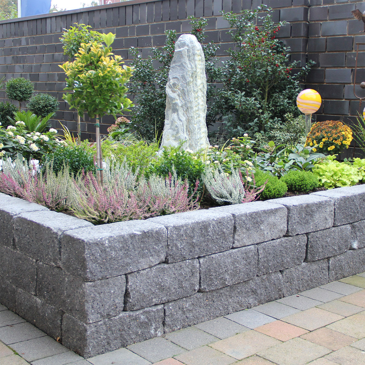 Diephaus  Mauerstein Cup-Kombi schwarz 25 x 12,5 x 12,5 cm Bild 2