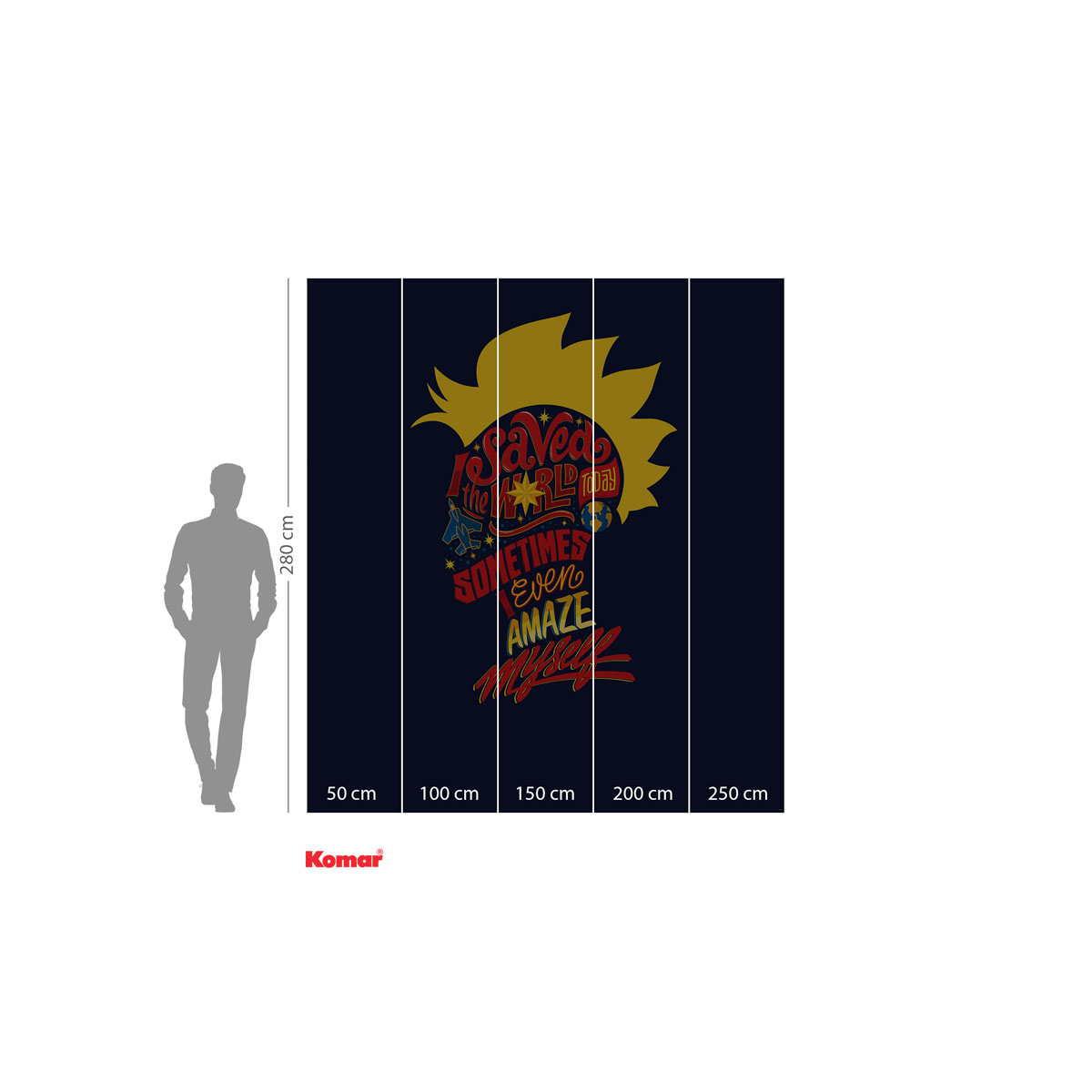 Komar  Vlies Fototapete Captain Marvel saves the World 250x280 cm Bild 3