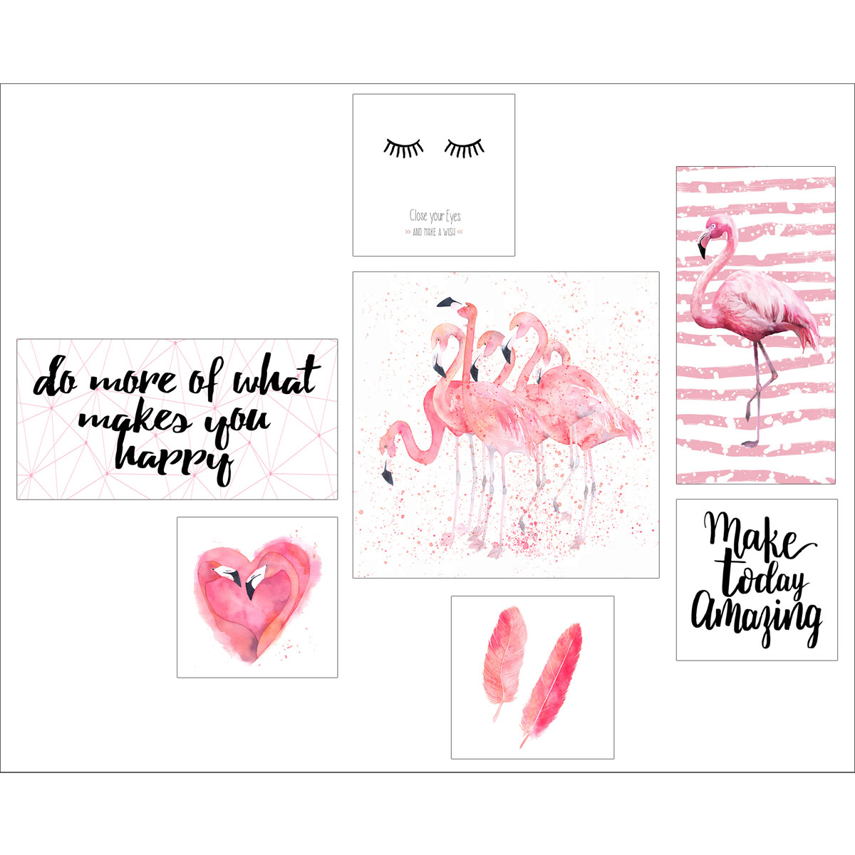 Canvas-Art Flamingos 7-Teiler