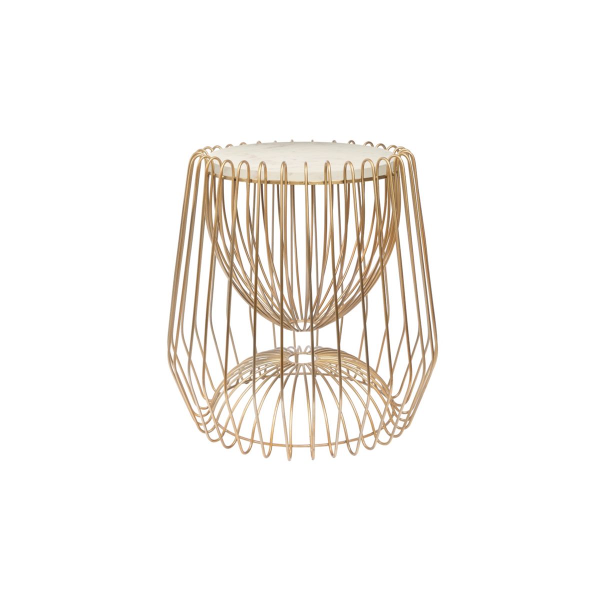 Beistelltisch Malibu 225 weiss messing