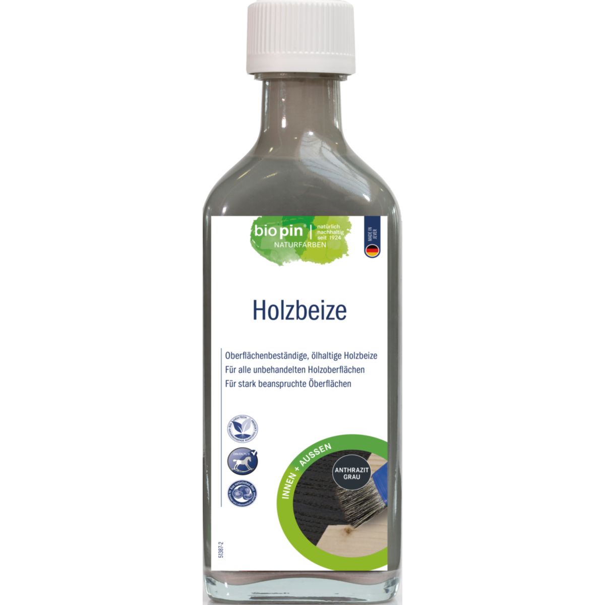 Biopin Holzbeize ANTHRAZIT 0,250 l
