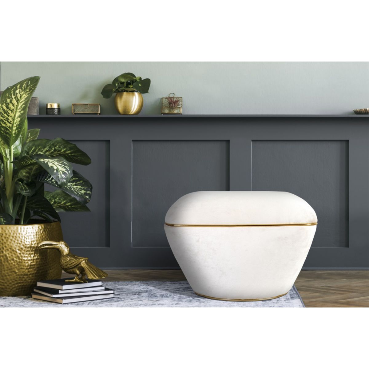 Kayoom Hocker Contessa 125 Elfenbein / Gold Bild 3