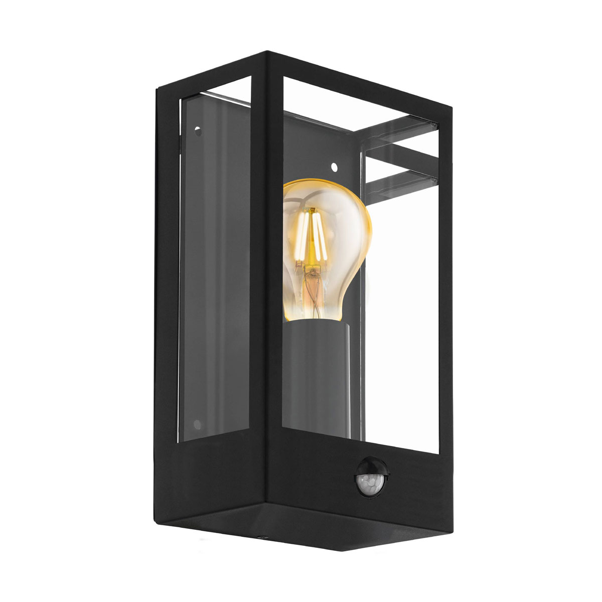 Eglo Außenwandleuchte Alamonte mit Sensor schwarz-klar