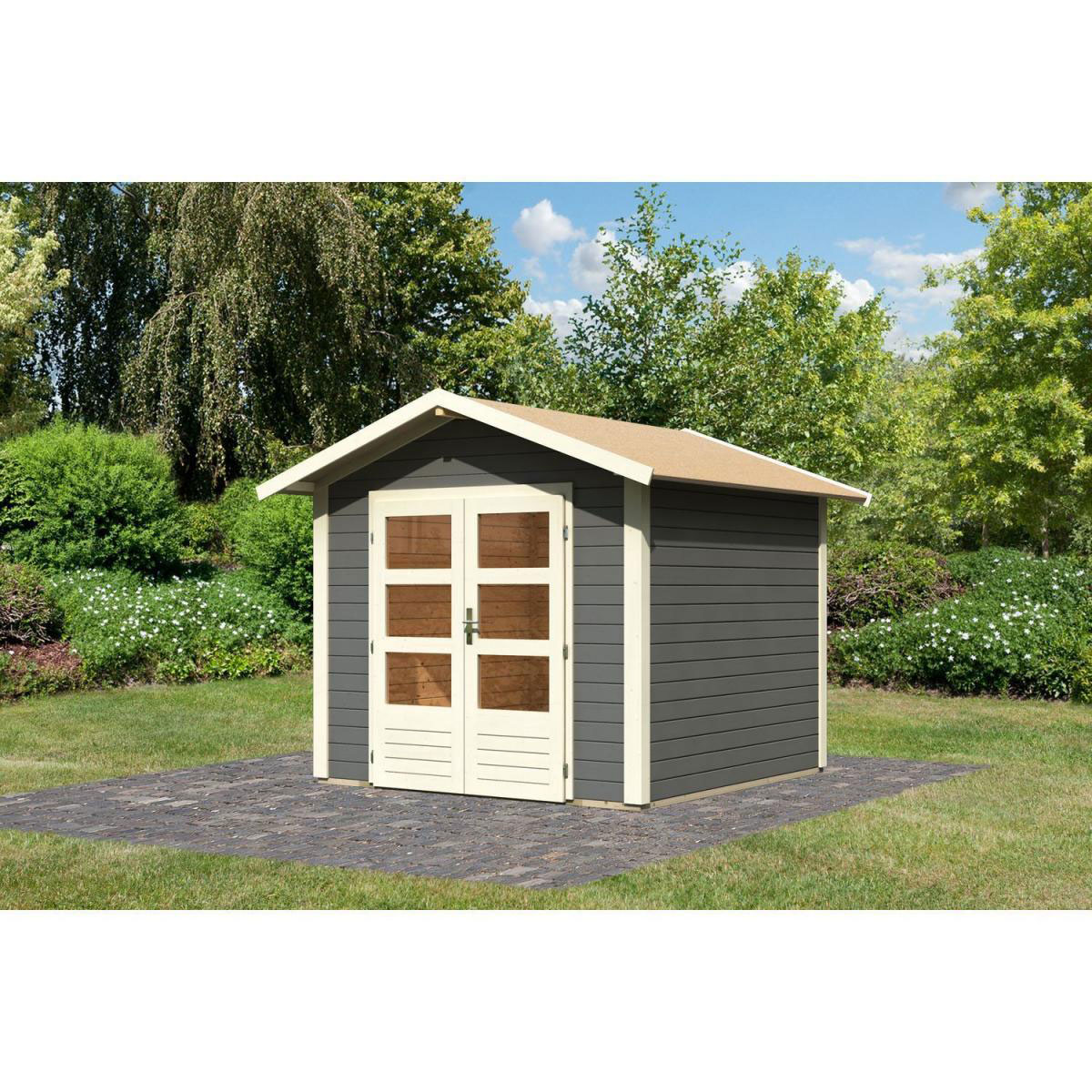 Karibu Gartenhaus Talkau 4 terragrau Bild 1