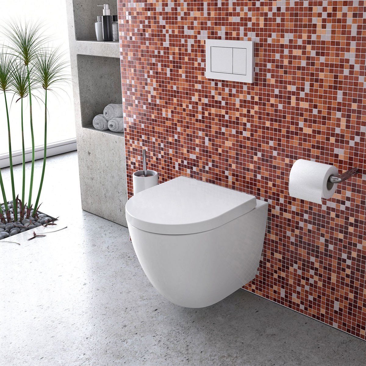 Valblue Spülrandloses Wand-WC-Set Tallinn inkl WC-Sitz extra kurz