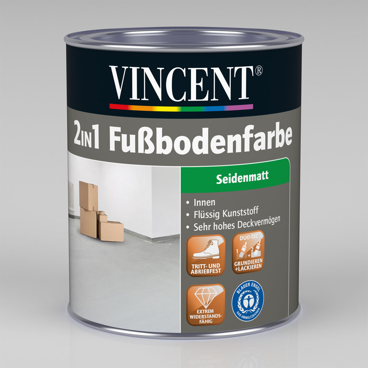 Vincent 2in1 Fußbodenfarbe weiß 750 ml Bild 2