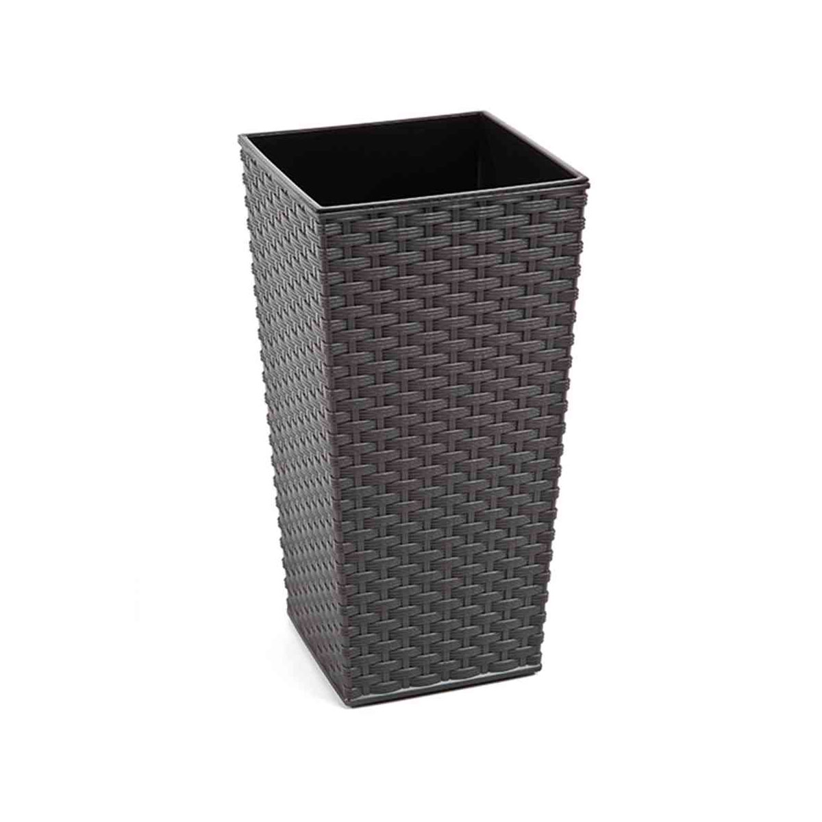 Siena Garden Pflanzgefäß Paris 30 x 30 x 57 cm graphit Rattanoptik Bild 1