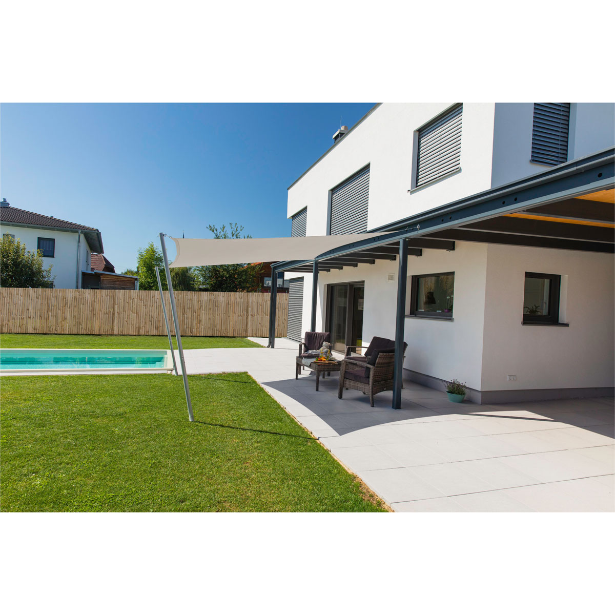 Viereck-Segel Cannes 4 x 4 m grey Bild 2