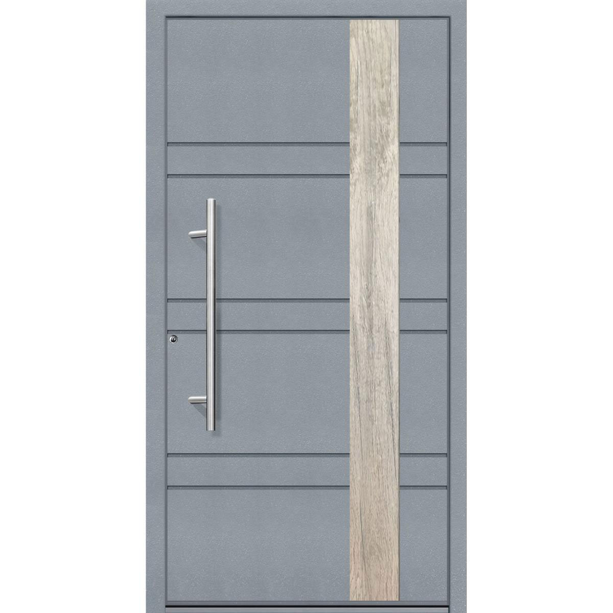 Aluminium Sicherheits-Haustür Monza Superior 60 mm grau 110 x 210 cm Anschlag links inkl Griffset