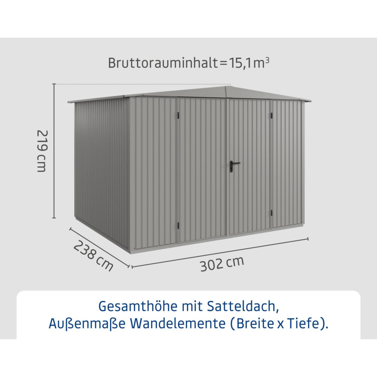 EcoStar  Gerätehaus Trend-STyp 3RAL9007 2 flg Bild 3