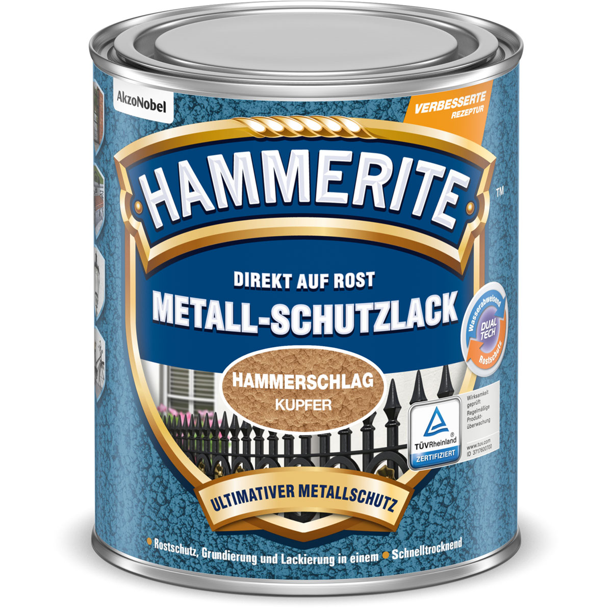 Hammerite Metallschutzlack Hammerschlag kupfer 250 ml Bild 1