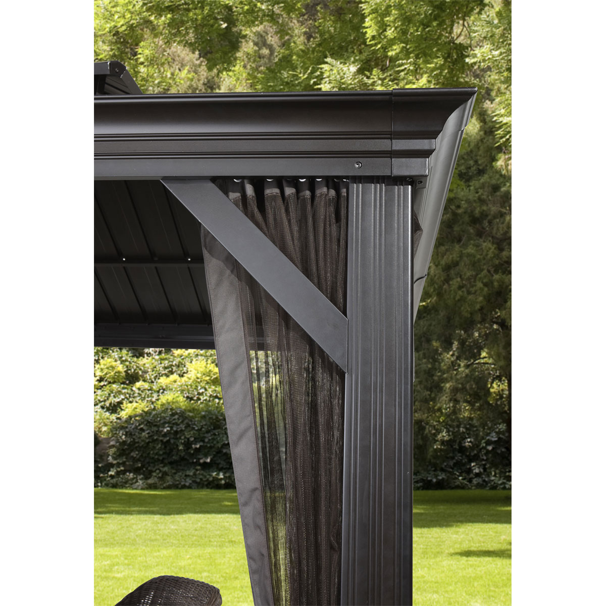 Sojag Pavillon Messina 1220 inkl. Moskitonetz 363x598x307,1cm Anthrazit Bild 6