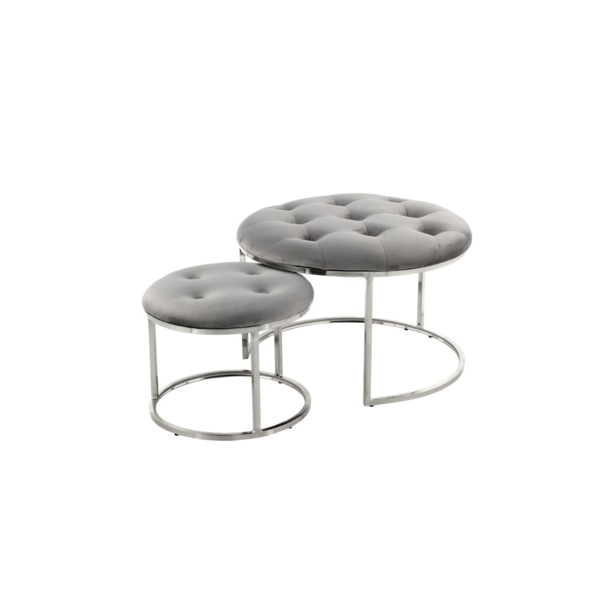 Hocker Becky 825 2er-Set grau silber