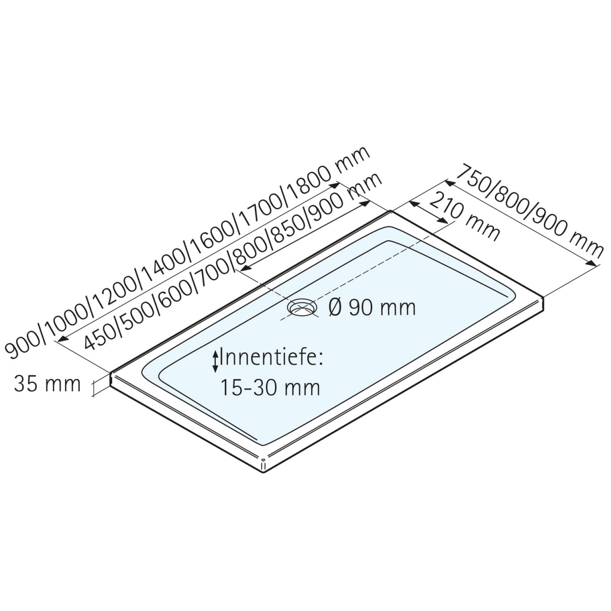Schulte Duschwanne Rechteck extra flach 800 x 1600 mm Bild 3