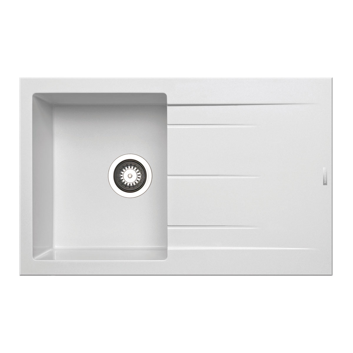 Pyramis  Einbauspuele ALAZIA 79 x 50 cm 1B 1D Granit Snow