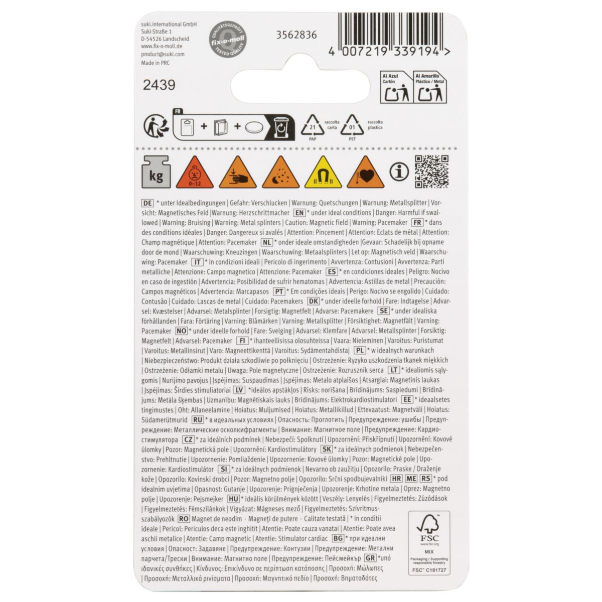 Suki Topfmagnet Neodym Ø 20 x 7 mm, mit Senkbohrung Ø 4,5 mm Bild 3