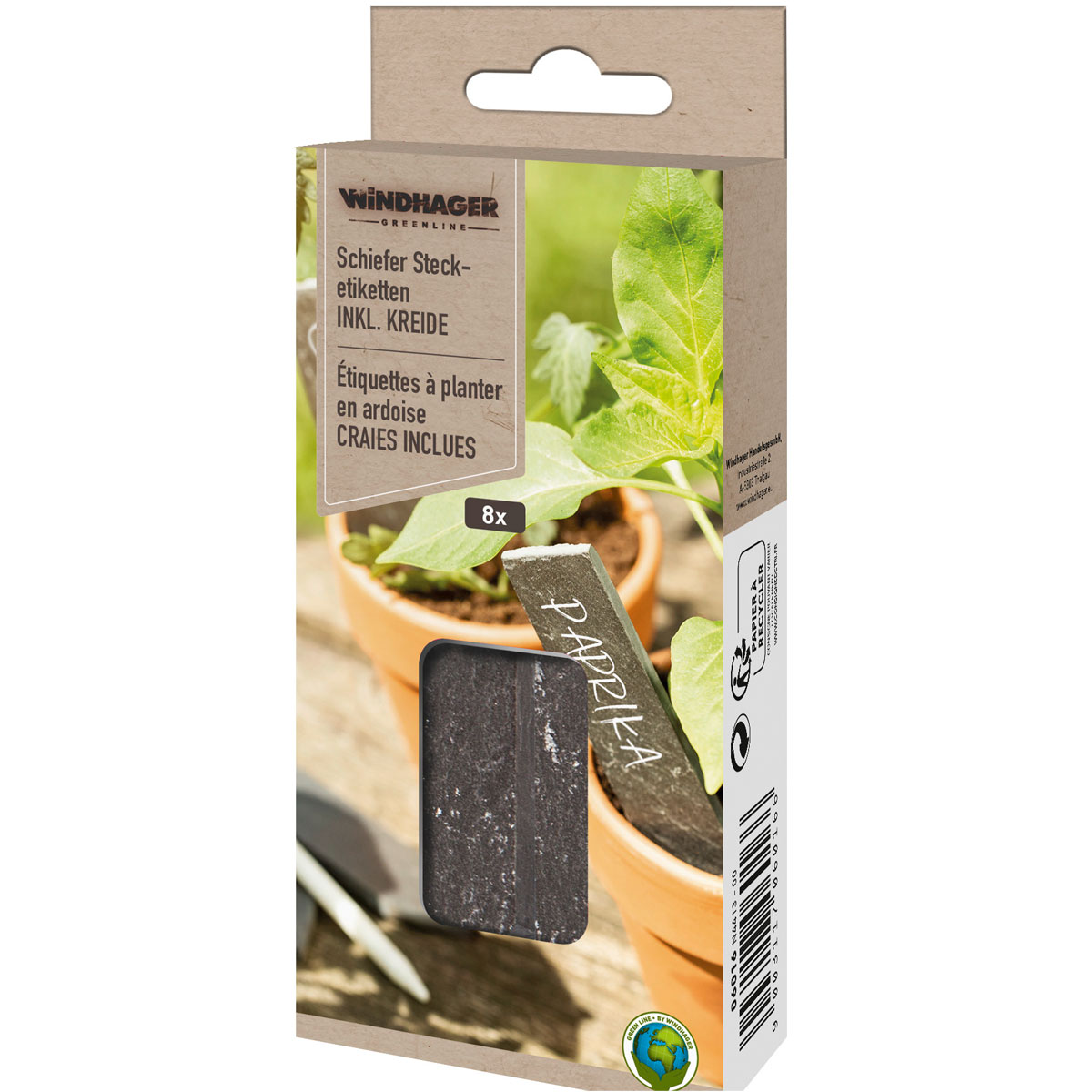 Windhager Stecketiketten Schiefer und Kreide 8 Stück Bild 1