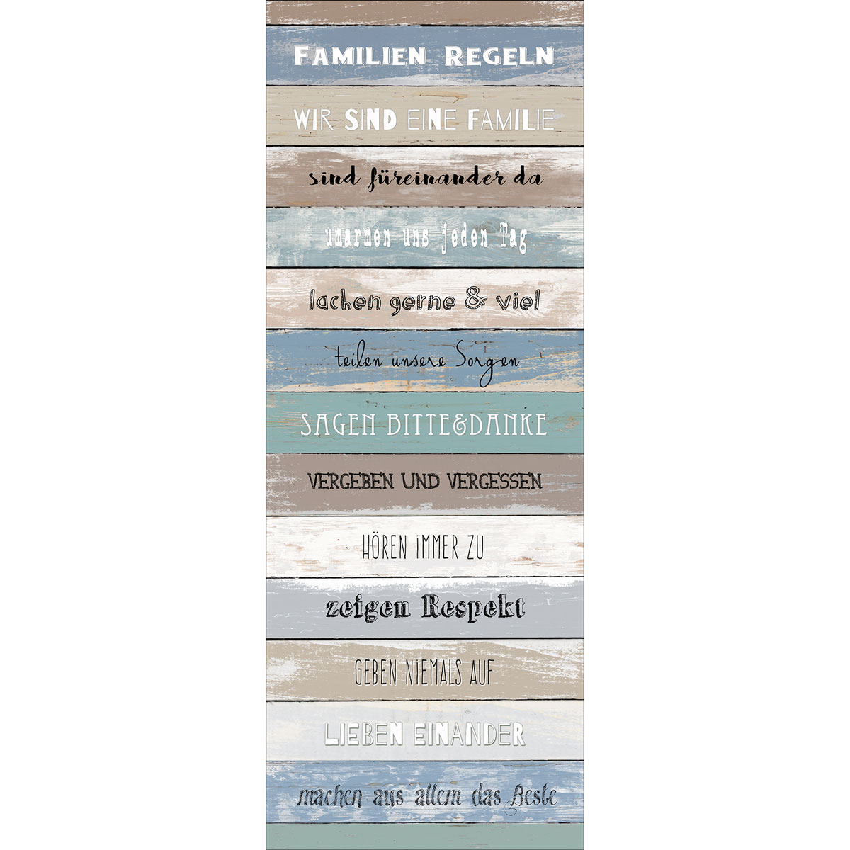 Canvas-Art Familienregeln 30 x 80 cm