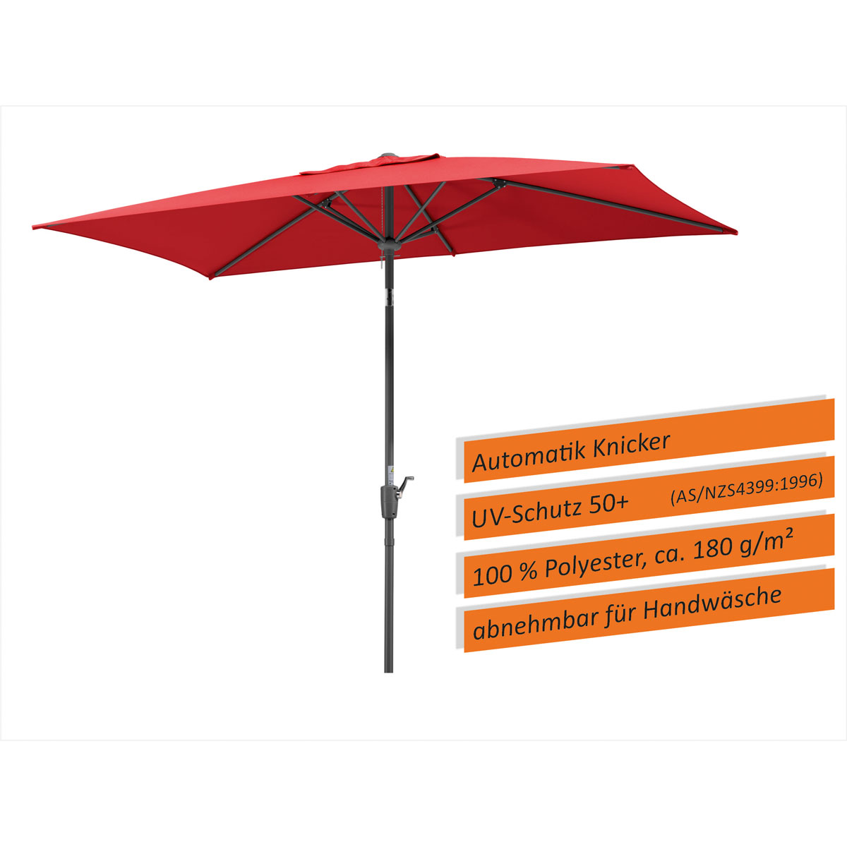 Schneider Schirme Sonnenschirm Tunis 270 x 150 cm rot Bild 9