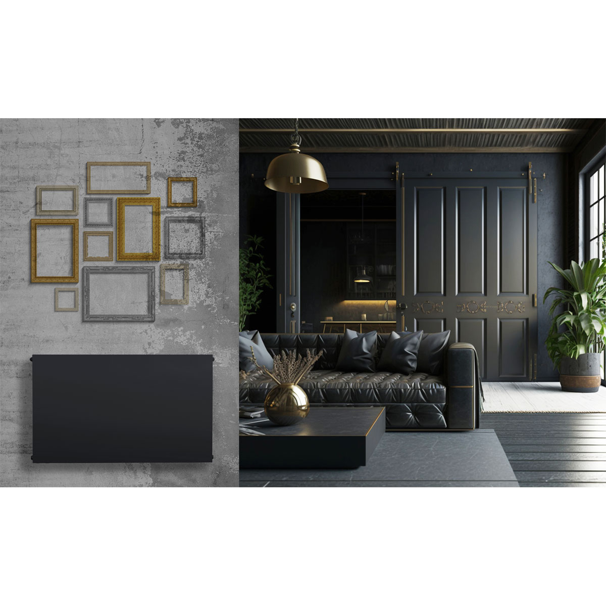 sanicomfort  Planheizkörper Set Typ DK22 60 x 100 cm schwarz matt RAL 9005 Bild 5