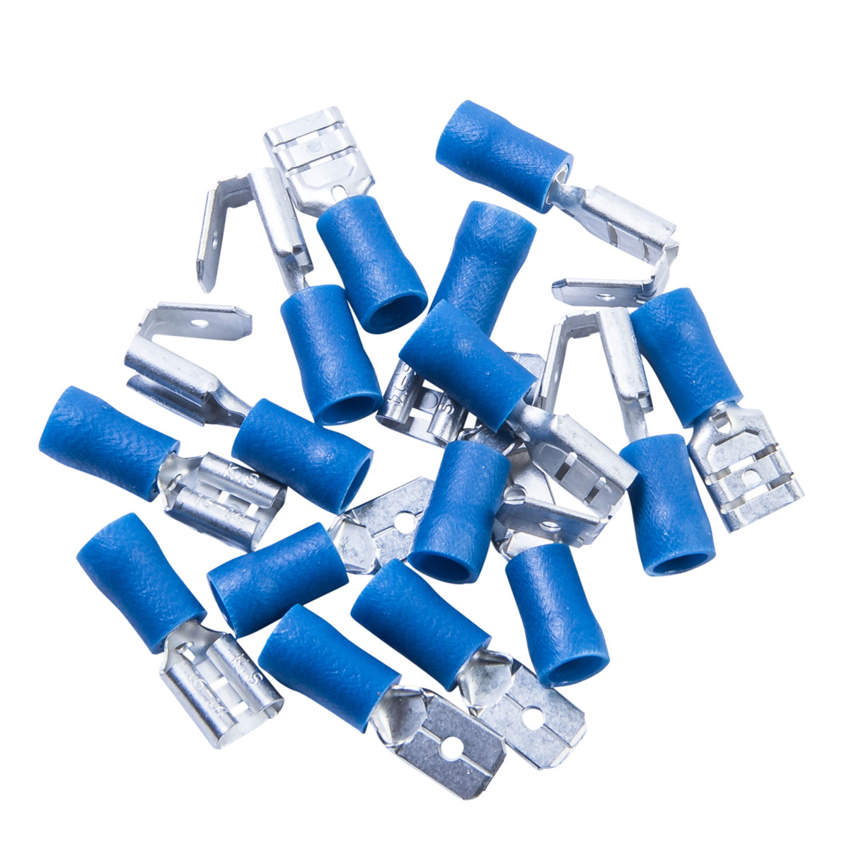 Krone Flachstecker-Sortiment blau 15-teilig