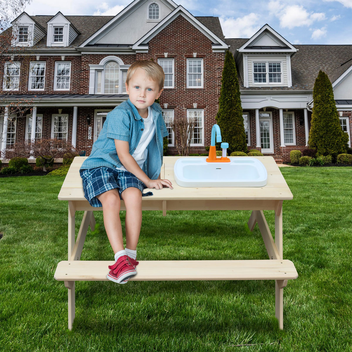 Coemo Kindersitzgruppe und Matschtisch „Robin“, mit Waschbecken Bild 5