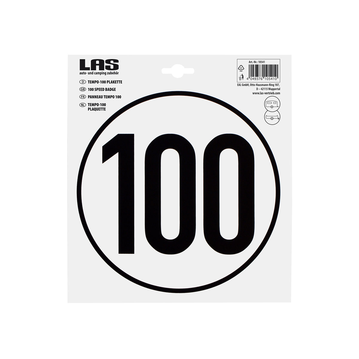 LAS 10541 Tempo-Plakette Bild 1