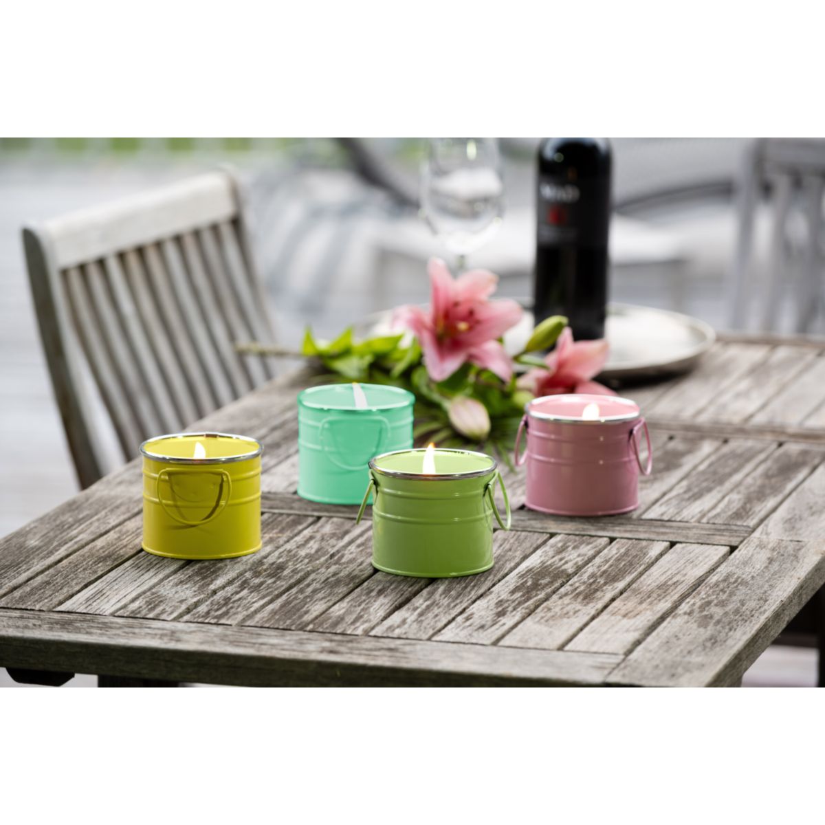 Flower Power Citronellakerze PINTA im Metalltöpfchen Bild 2