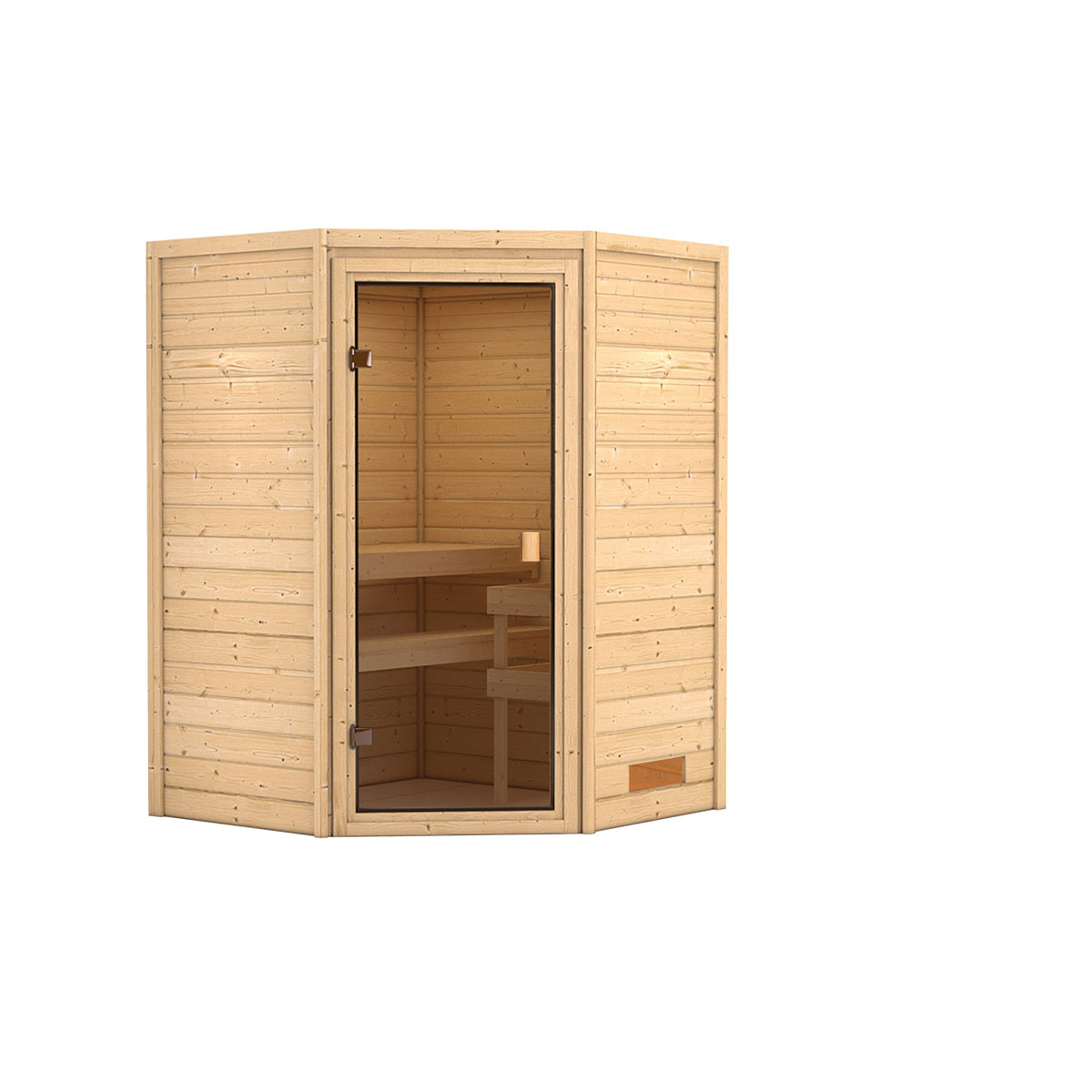 Karibu Sauna Antonia 3,6 kW naturbelassen ohne Ofen ohne Dachkranz Bild 3