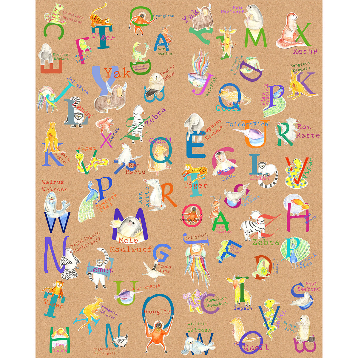 Komar  Vlies Fototapete Animals A-Z 200x250 cm Bild 2